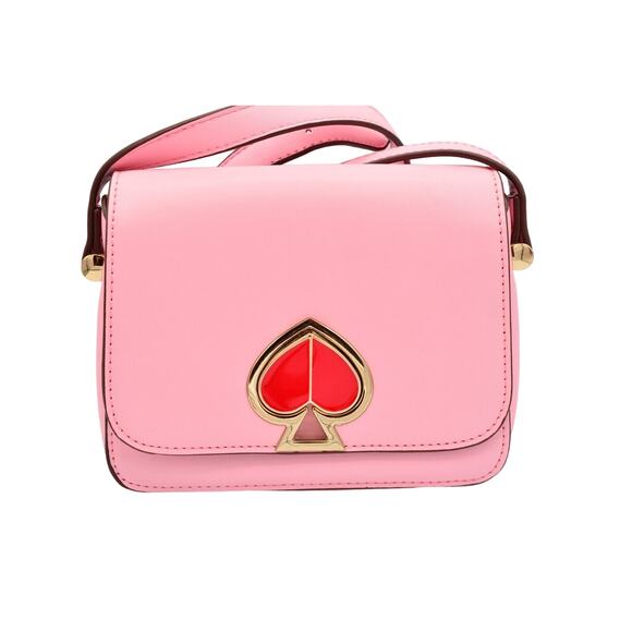 Kate Spade NY Nicola Twistlock Small Flap Shoulder Bag Rococo Pink Heart RARE - Picture 2 of 12